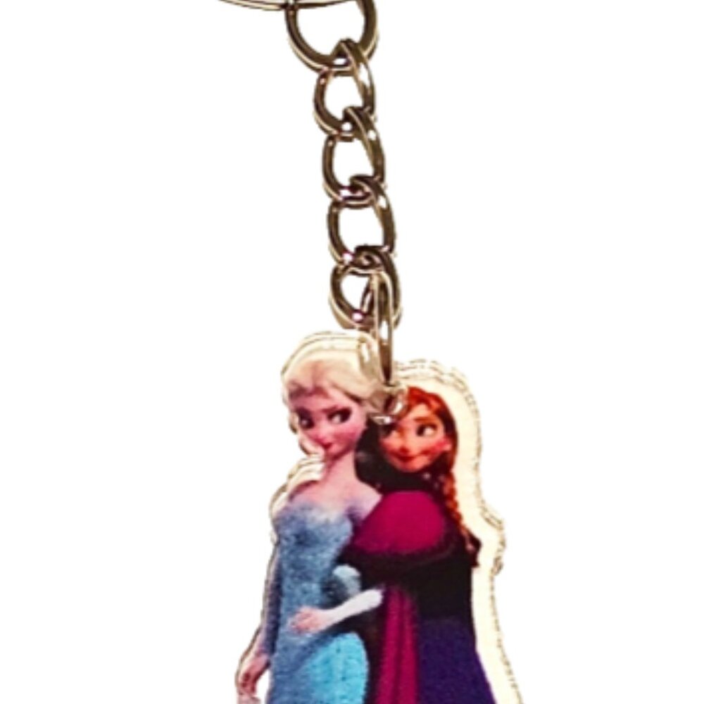 Frozen Princess Sisters Acrylic Keychain, Disney, Ice Queen Fairy Tale Charm